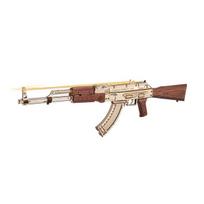 Žvaigždžių tyrinėjimo Hangul Hangul vadovas Robotinis puolimo šautuvas LQ901 Wood Puzzle AK 47 ROKR Korėjos 3D galvosūkis beige