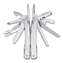 VICTORINOX Swiss Tool Spirit MX Sidabrinis su nailoniniu dėklu Šveicariškas armijos peilis Daugiafunkcis peilis Replės Pagamintas Šveicarijoje Daugiafunkcis įrankis su 24 funkcijomis su užraktu sidabras