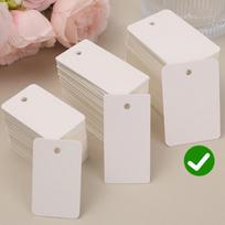 100/500pcs White Blank Hang Tags Price Tag Handwritten Card Hang Tag Jewelry Hanging Rope Jewelry Price Tags (as the picture,300pcs)