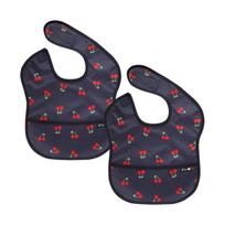 Pli infant's NEW waterproof baby food bib, 2 pieces, dark cherry black