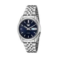 SEIKO 5 SNK357K1 Automatinis laikrodis su mėlynu raštuotu ciferblatu sidabras