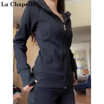 La Chapelle Women's Slim Fit Hooded Zip-Up Sweatshirt XL juoda