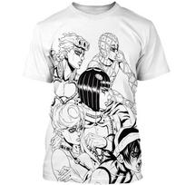 Nauji Jojo Bizarre Adventure Marškinėliai Anime Manga 3D Spausdinimas Streetwear Vyrams ir Moterims Madingi Oversized Vaikams Marškinėliai Viršutiniai Drabužiai 3XL white