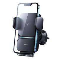 Baseus Automatinis fiksavimas Oro ventiliacijos angos Greitas belaidis įkrovimas Automobilio telefono laikiklis gray