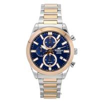 Casio Edifice Analog Chronograph Two Tone Stainless Steel Blue Dial Quartz EFB-710SG-2AV 100M Men's Watch mėlyna