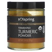 Dr. Mercola, SolSpring, Biodinaminis, Fermentuotas ciberžolės milteliai, 2,4 uncijos (70 g)