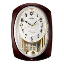 Seiko Sieninis laikrodis Melodinis laikrodis Radijo bangų Analoginis Tamsiai rudas Marmuras 366 x 254 x 84mm AM265B black