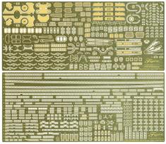 Fujimi Model Grade Up Parts Series Laivas NEXT Japonijos karinio jūrų laivyno linijinis laivas Jamato Originalios dalys 1/700 Nr.137 1947/1949 Foto-graviruotos Gup-137 auksas