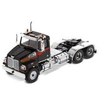 DIECAST MASTERS Western Star 4700 SF Tandem Truck Tractor Metallic Black Cab gray