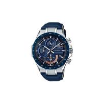 Casio EDIFICE serijos rodyklinis reguliuojamas žadintuvas daugiafunkcis laikrodis saulės energija varomas odinis dirželis Japonijos ir Korėjos laikrodis vyriškas EQS-920BL-2A mėlyna
