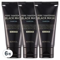 Eunyul Pore Tightening Black Mask Peel Off Pack, 1 pack, 6 pieces gray