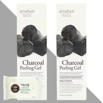 Arahant Charcoal Peeling Gel 180ml x 2 (+ Sky Gift 10 wet wipes), x 2 gray