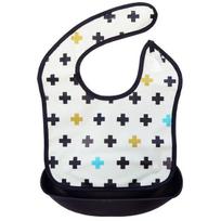 Nordico baby bib bib, cross, 1 piece, 1 piece black