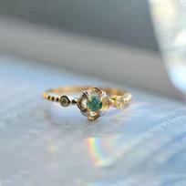 JMXD-Natural Emerald Ring, Light Luxury High-end Women's Ring, Diamond Setting, Literary and Classic Style gray