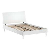 Baltos spalvos iš buko masyvo dvigulė lova su lovos grotelėmis 140x200 cm Forrest – Vipack