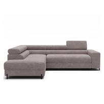Pilkos spalvos kampinė sofa iš kordinio velveto (su kairiuoju kampu/„L“ formos) Colesio – ELTAP
