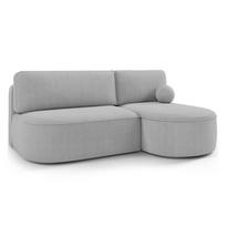 Pilkos spalvos sulankstoma/su sandėliavimo vieta kampinė sofa iš šenilinio audinio (su dešiniuoju kampu/su gultu) Livosa – ELTAP