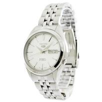 „Seiko 5“ nerūdijančio plieno automatinis 21 brangakmenis SNKL15 SNKL15K1 SNKL15K vyriškas laikrodis sidabras