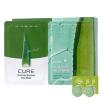 Kim Jeong-moon Aloe Slice Jelly Mask 10p + The First Solution Aloe Mask 10p + Trial Kit Randomly Sent, 1 Set blue