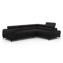 Tamsiai pilkos spalvos kampinė sofa iš velveto (su dešiniuoju kampu/„L“ formos) Kanedo – ELTAP
