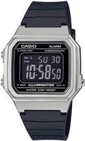 Casio Classic Digital Watch W-217HM-7B Unisex Black Resin Strap Silver Bezel Retro Large Face 50m Water Resistant 7-Year Battery (W-217HM-7BV) black