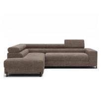 Rudos spalvos kampinė sofa iš kordinio velveto (su kairiuoju kampu/„L“ formos) Colesio – ELTAP