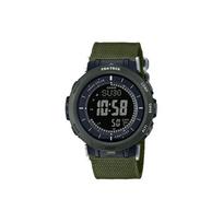 Casio saulės energija maitinamas LED apšvietimas Kompasas Barometras Temperatūra Aukščio matavimas Kvarcinis laikrodis Vyriški laikrodžiai Pilkas PRG-30B-3PR Green Strap black