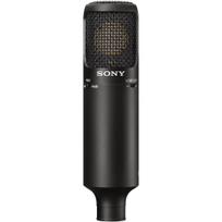 Sony C-80 Vienakryptis studijinis kondensatorinis mikrofonas, 25 mm dvigubos diafragmos kapsulė, Pagamintas Japonijoje, Juodas juoda