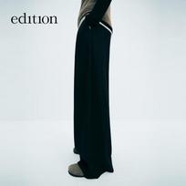 editionE+ 2024 Winter Wool Wide-Leg Casual Trousers S 160 black