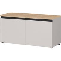Pilkai smėlinės spalvos/šviesios natūralios spalvos spintelė batams su suoliuku 96x49x41 cm Cormano – Germania