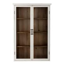 Baltos spalvos iš kėnio masyvo pakabinama vitrina 81x122x18 cm Hazem – Bloomingville
