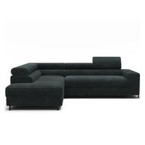 Žalios spalvos kampinė sofa iš kordinio velveto (su kairiuoju kampu/„L“ formos) Colesio – ELTAP