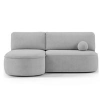 Pilkos spalvos sulankstoma/su sandėliavimo vieta kampinė sofa iš šenilinio audinio (su kairiuoju kampu/su gultu) Livosa – ELTAP