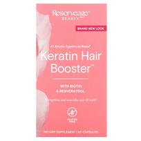 Keratin Hair Booster, with Biotin and Resveratrol, 60 Capsules white