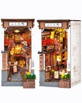 Rolife DIY Book Nook Izakaya 3D Miniature House Book LED Bookshelf Handmade Wooden Illustrated Instructions Officially Ideal Gift for Adults and Upper brown