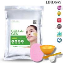 Lindsay modeliavimo kaukė su kolagenu 1 kg pakuotė, įrankis, kempinėlė, viskas viename 4 dalių rinkinys, 1 rinkinys, 1 vnt. white