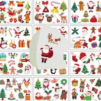 Fashionful Christmas glow-in-the-dark tattoo sticker, 6. Christmas glow-2 types beige