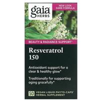 Gaia Herbs, Resveratrol 150, Vegan Liquid Phyto-Caps, 50 Tablets