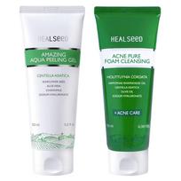 Acne foam cleansing 150 ml + exfoliating peeling gel 150 ml set, 1 set, 150ml white