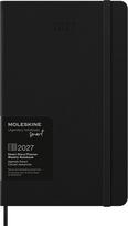 Moleskine Savaitinis kalendorius su užrašų knygele kietais viršeliais Moleskine Smart 2027 12M L, juodas