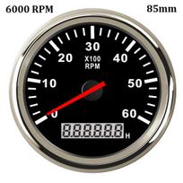 Valties tachometras Jūrų automobilių tachometras su LCD darbo valandų matuokliu 4000/6000/8000 aps./min., tinka dyzeliniam ir benzininiam varikliui gray