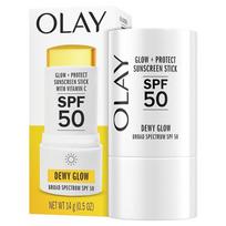 Olay Glow Protect SPF 50 Face Sunscreen Stick 14g Dewy Finish Broad Spectrum Sunblock white