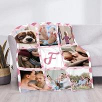 Individualus pledas su 15 nuotraukų Meilė Šeimos prisiminimai Personalizuotas nuotraukų pledas su tekstu Dovana šeimai, porai, draugams 30x40in