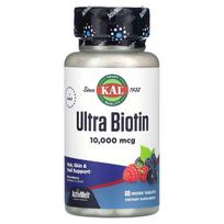 KAL, Ultra Biotin, Active Melt, Mixed Berry Flavor, 10,000 mcg, 60 micro tablets