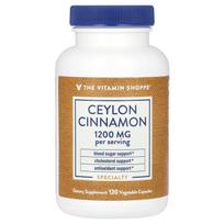 Vitaminas Shoppe, Ceilono cinamonas, 1200 mg, 120 daržovių kapsulių (600 mg vienoje kapsulėje)