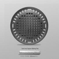 Heavy-Duty Cast Iron Square BBQ Grill Pan black