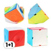 1+1 Skew Ivy Cube rinkinys Specialus įstrižainės kvadrato sukamas kubas 2 dalys, Korėjos galvosūkiai yellow