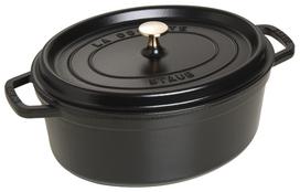 staub Cocotte Oval Black Large Hand Cast Enamel Pot IH Compatible Japanese La Cocotte Oval  Pico 41cm  [Authorized Product] 40509-509