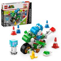 LEGO Super Mario Mario Kart – Yoshi motociklas konstruktorius789Pradinė mokykla Mario prekės Žaidimas 72031 blue