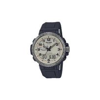 Casio PRO TREK Serija-Diskų dvigubo ekrano serija Pažangus šešių zonų radijo bangų saulės energija maitinamas Lauko alpinizmas Atsparus vandeniui Sportas PRW-50Y-1B balta